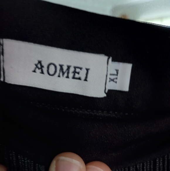 AOMEI Women's Black High Waist Fringe Tiered Pencil Midi Skirt_XL - Picture 5 of 6